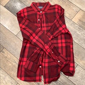 Bonobos Mens Red Flannel Shirt L